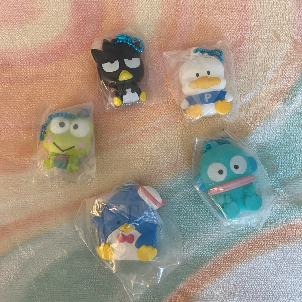 Sanrio Hapidanbui Charms Keroppi Badtz Maru Pekkle Hangyodon Tuxedo Sam